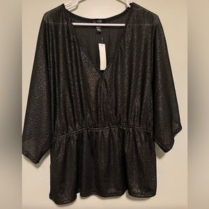 Aqua Brand Black and Gold NWT Sparkly Top